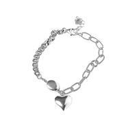 KIXZSAZ Bracciale vintage dall'eleganza sottile per studio dal look alla moda e un braccialetto a catena a cuore in metallo resistente. Bracciale cuore d'amore