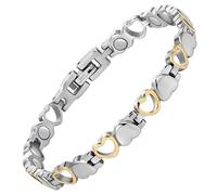 KIXZSAZ Braccialetto da donna a forma di cuore, decorazione per matrimoni, festa di anniversario, braccialetto scintillante, gioielli a mano per ragazze, Oro graduale