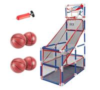 KIXZSAZ Canestro da basket per bambini, gioco da interno, divertente, con tavolo da gioco sportivo, altezza regolabile, come regalo di compleanno, kit per , 4 palline