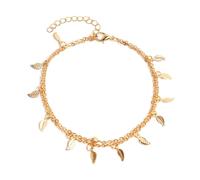 KIXZSAZ Cavigliera a Strati Delicata Lega Durevole Universale Foglie Braccialetti alla Caviglia Accessorio Moda Catene per Piedi di San per Valentino