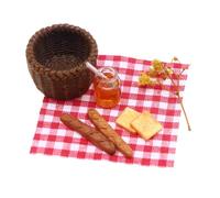 KIXZSAZ Cibo per finta, decorazione per casa delle bambole, cestino per il pane, set di cibo per casa delle bambole in miniatura, picnic all'aperto e resistente. Il cestino da