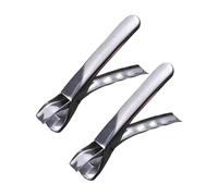 KIXZSAZ Clip per piatti da 2 pezzi, semplice e pratico aiuto da cucina per qualsiasi angolazione, spostamento comodo e senza sforzo sull'acciaio inossidabile, Argento, Senza cuscinetto in silicone