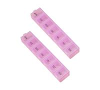 KIXZSAZ Confezione da 2 portapillole Portapillole Portapillole settimanale Contenitore tascabile Dispenser in plastica riutilizzabile Organizer Elder Box, Rosa
