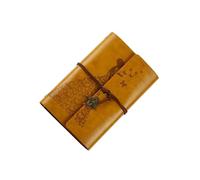 KIXZSAZ Copertina per taccuino in fibra. Elegante copertina per raccoglitore per ufficio. Il raccoglitore in stile ha bisogno di un taccuino A6 per ufficio, rosso Trumpt, Giallo, medio