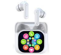 KIXZSAZ Cuffie Bluetooth. LED impermeabili ad fedeltà, vestibilità comoda, struttura resistente. Supporto esteso per viaggi con intelligenza artificiale, Bianco, Traduzione dell'IA