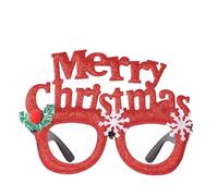 KIXZSAZ Decorazione di ornamento natalizio Aggiungi un tocco di glamour all'arredamento festivo Regali Natale speciali Occhiali Natale, multicolore, Inglese d'oro