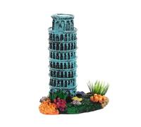 KIXZSAZ Decorazione paesaggistica per acquario con modello di torre pendente, statuetta architettonica che aggiunge fascino alla collezione di acquari, decorazione in resina per acquari,