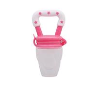 KIXZSAZ Durevole mangiatoia per frutta per bambini con coperchio, comodo e facile da installare, ciuccio per bambini in silicone alla moda, solido e stabile, Rosa Rossa, S