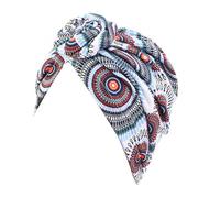 KIXZSAZ Fasce per la testa per le donne Copricapo Nodo Caps Cofano pre-legato Cappello da sonno Berretto zucchetto pieghettato Copricapo fantasia Copricapo swirly, Cerchio lago blu