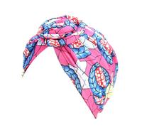 KIXZSAZ Fasce per la testa per le donne Copricapo Nodo Caps Cofano pre-legato Cappello da sonno Berretto zucchetto pieghettato Copricapo fantasia Copricapo swirly, rosato