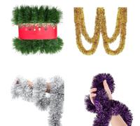 KIXZSAZ Ghirlanda di paillettes natalizie, ornamenti pendenti in argento intrecciato, consistenza morbida, decorazioni semplici e accattivanti, accenti natalizi, Blu