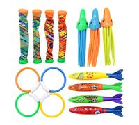 KIXZSAZ Giocattoli per Immersioni, Anelli per Immersioni in Piscina, Divertenti Giochi Estivi per Bambini, attività e ricordi in Spiaggia, per un'estate Fresca e per, 15 Pezzi