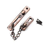 KIXZSAZ Home Office Hotel Serratura a catena per porta montata a vite Soggiorno Camera da letto Toilette Chiusura per porte di sicurezza in acciaio inossidabile, Bronzo Rosso