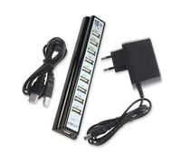 KIXZSAZ Hub splitter USB 2.0 a 10 porte con caricatore per telefono cellulare Cavo dati di ricarica portatile Accessorio per adattatore di conversione dell'alimentazione