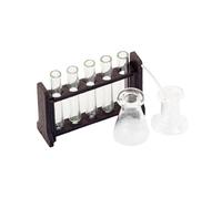 KIXZSAZ Il gruppo rack in legno accompagna le provette offrendo un'esperienza scientifica in miniatura per una casa delle bambole, dettagli elevati e pregevole fattura.