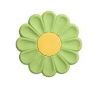 KIXZSAZ Il resistente tappetino in silicone a forma di fiore è essenziale come sottobicchiere antiscivolo per bevande che supporta la disposizione dei, Verde, 17x17x0.745 cm