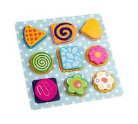 KIXZSAZ Il set di giocattoli in legno per fare la pizza offre divertenti esperienze educative e migliora le capacità di gioco di ruolo. Accessori da cucina , biscotti , 22.5x22.5 cm