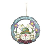 KIXZSAZ Incantevole Happy Easter Door Sign Pendant Puntelli Festive Hanging Decorazione colorata Placca da parete leggera Layout, Benvenuta Primavera
