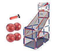 KIXZSAZ Kit canestro da basket per bambini, sport, divertimento al coperto, gioco arcade, avventura, altezza regolabile, giocattoli per lo sviluppo generale, , 4 palline