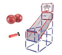 KIXZSAZ Kit canestro da basket per bambini, sport, divertimento al coperto, gioco arcade, avventura, altezza regolabile, giocattoli per lo sviluppo generale, , 2 palline