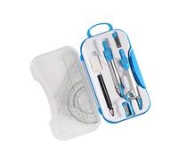 KIXZSAZ Kit di geometria matematica premium Compass Set Goniometro Triangolo Righello per insegnanti scolastici, Blu