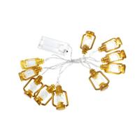 KIXZSAZ Lampade a stringa Bruciatore a cherosene Modellazione LED Luce Ramadan Ornamento Decorazione per festival Catene di illuminazione per la barra del cortile di casa, 1.5 Meter/10 Lampen