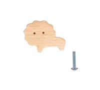 KIXZSAZ Maniglia per porta a forma di animale anticorrosione Maniglie per ganci in legno per animali infantili e resistenti agli urti Pomelli in legno Inodore, Leone
