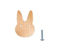 KIXZSAZ Maniglia per porta a forma di animale anticorrosione Maniglie per ganci in legno per animali infantili e resistenti agli urti Pomelli in legno Inodore, coniglio
