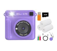 KIXZSAZ Mini fotocamera a stampa istantanea per bambini Scocca non tossica resistente agli urti e batteria a lunga durata ABS H1 Fotocamera per bambini, Viola