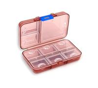 KIXZSAZ Organizzatore di pillole Conservazione trasparente 9 Griglie Agenda settimanale Contenitore per tablet Divisori per scomparti Promemoria per la casa, Marrone