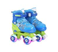 KIXZSAZ Pattini a rotelle per Bambini da 2 Pezzi con Ruota in Gomma PU Full Flash Pattini a rotelle in ABS Comodi e Traspiranti per Ragazze di età Compresa tra 8 e 12, Blu, Stile Glitterato