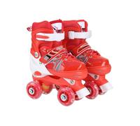 KIXZSAZ Pattini a rotelle per Bambini da 2 Pezzi con Ruota in Gomma PU Full Flash Pattini a rotelle in ABS Comodi e Traspiranti per Ragazze di età Compresa tra 8 e 12, Rosso, Niente Brillantini