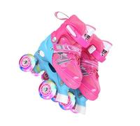 KIXZSAZ Pattini a rotelle per Bambini da 2 Pezzi con Ruota in Gomma PU Full Flash Pattini a rotelle in ABS Comodi e Traspiranti per Ragazze di età Compresa tra 8 e 12, Rosa, Stile Glitterato