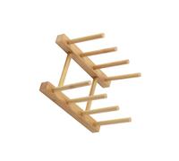 KIXZSAZ Portapiatti in legno di bambù Tagliere multiuso Coperchio pentola da cucina Supporto scolapiatti Accessori per armadietti, 3 griglie