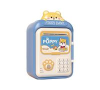 KIXZSAZ Salvadanaio dinamico ATM per Bambini con codice di Blocco Password, attività coinvolgente Che promuove Il Risparmio e la responsabilità, salvadanaio, Blu, 14.5x11.5x25 cm