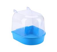 KIXZSAZ Scatola da bagno per pappagalli, resistente e durevole, antiscivolo e stabile, adatta a tutti gli uccelli. Vasca da bagno per uccelli in plastica, blu scuro