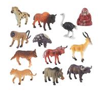 KIXZSAZ Set di giocattoli da gioco con modelli di animali da 12 pezzi, include figurine animali africani, oggetti scena educativi per bambini, tempo libero e collezionismo, set giocattoli con modelli