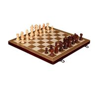 KIXZSAZ Set di scacchi in legno portatile dal design elegante, custodia da viaggio, gite in campeggio, strategia coinvolgente per tutte le età, giochi da tavolo 2 1 legno,
