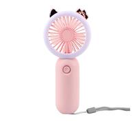 KIXZSAZ Simpatico ventilatore portatile con piccola luce notturna per l'estate La luce notturna a LED non è un ventilatore, può essere utilizzata come di emergenza. È, Rosa