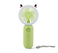 KIXZSAZ Simpatico ventilatore portatile con piccola luce notturna per l'estate La luce notturna a LED non è un ventilatore, può essere utilizzata come di emergenza. È, Giallo verde
