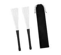 KIXZSAZ Spazzole per batteria Spazzole per batteria in nylon con due fili per jazz con borsa per il trasporto inclusa Set di accessori per kit di pratica in filo nylon