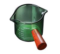 KIXZSAZ Tazza da caffè con beccuccio e manico in legno, misura il caffè e il latte, offre un'esperienza di versamento comoda e facile. Tazza graduata con beccuccio e manico in legno.