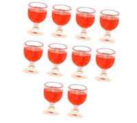 KIXZSAZ Tazza d'acqua in vetro per sala da pranzo in miniatura, scelta ottimale per decorare il soggiorno delle bambole con accessori unici, decorazioni per la casa , Rosso