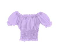 KIXZSAZ Top corto a maniche corte in miniatura con maniche a sbuffo, accessorio per abbigliamento corto per modello d'azione femminile da 12 pollici Wonderland, vestiti in Per scala 1/6, top sbuffo