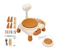 KIXZSAZ Tornio elettrico per vasaio per bambini, giocattoli artigianali per bambini, avventura nel mondo della ceramica per giovani creativi. I possono dare libero sfogo alla