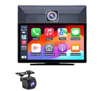 KIXZSAZ Wireless Car Play Android Auto Dashcam DVR con collegamento specchio/FM/Per AUX Bluetooth portatile 9 HD IPS Screen 4K Dash Cam, Senza tessera