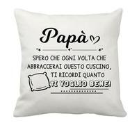 KIYFXA Regalo Festa Del Papà,Regalo Papà,Regalo Papa Compleanno,Regalo Festa Papa,Regali per Papà,Cuscino Festa Del Papa,Prima Festa Del Papà,Ti Voglio Bene Papà,Io E Il Mio Papà,Regalo Papa Natale