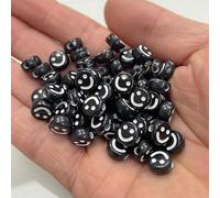KIZAMI 1000pcs 7mm Rotondo Oro Perle Artigianali acriliche, Colorate, Viso Felice, Perle di Sorriso per la Produzione di Gioielli Fai -da -Te, Braccialetto, Crafting della Collana