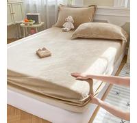 KIZAMI Coprimaterasso in Velluto Ultra Peluche Singolo/Matrimoniale/Queen/King, Lenzuola con Angoli Caldi e Morbidi, Copriletto Ispessito per la Biancheria da Letto Comfort per la Casa Invernale