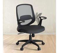 KIZECK Sedia da scrivania ergonomica girevole con schienale medio in rete, altezza regolabile e supporto lombare, ruote girevoli per casa, studio, sala conferenze, lavoro